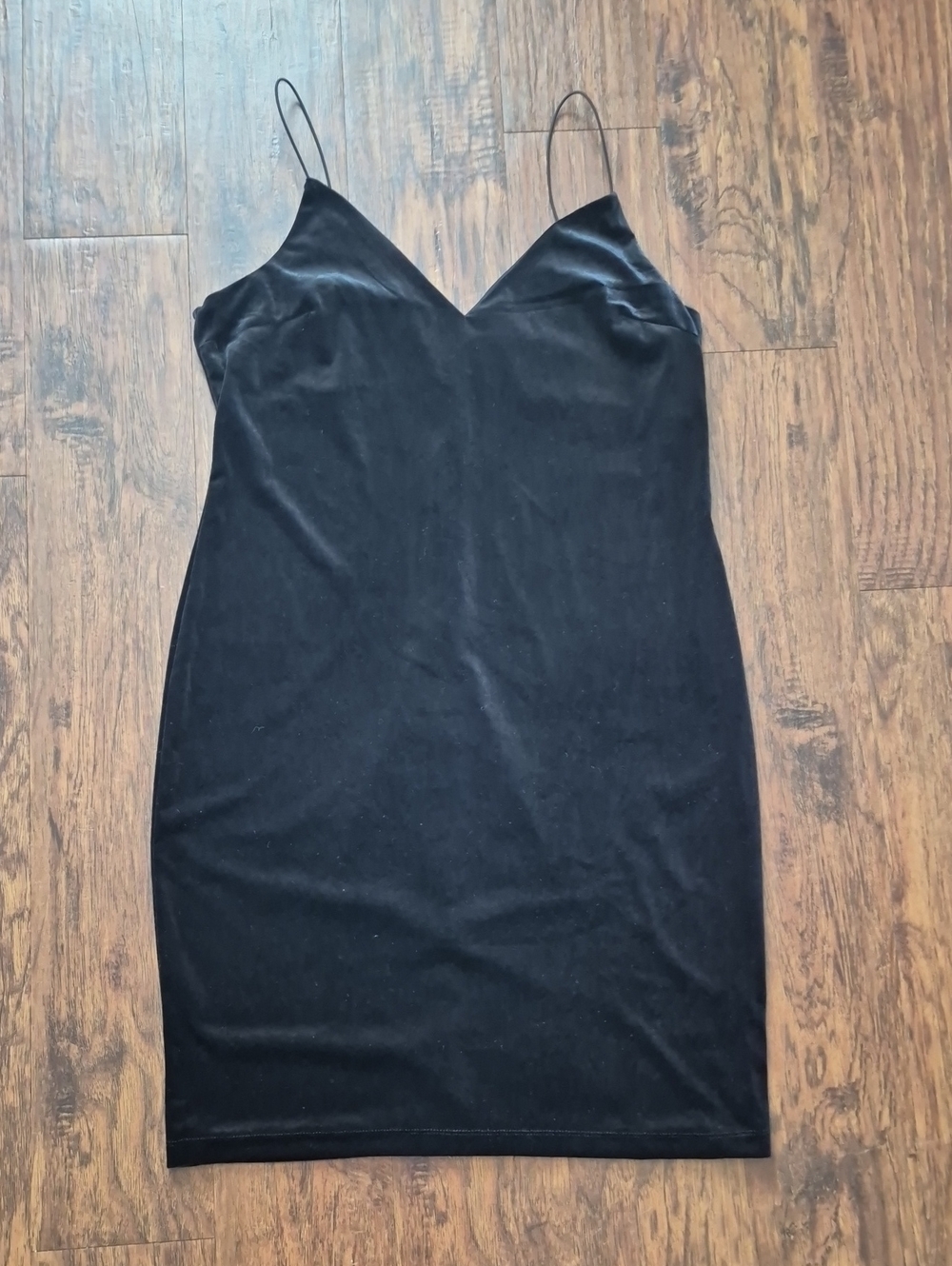 B. Smart Black Midi Slip Dress with Spaghetti Straps